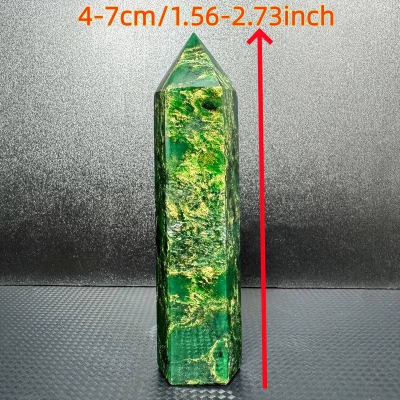 Natural Emerald Crystal Tower — Single Point Healing Stone for Home Decor