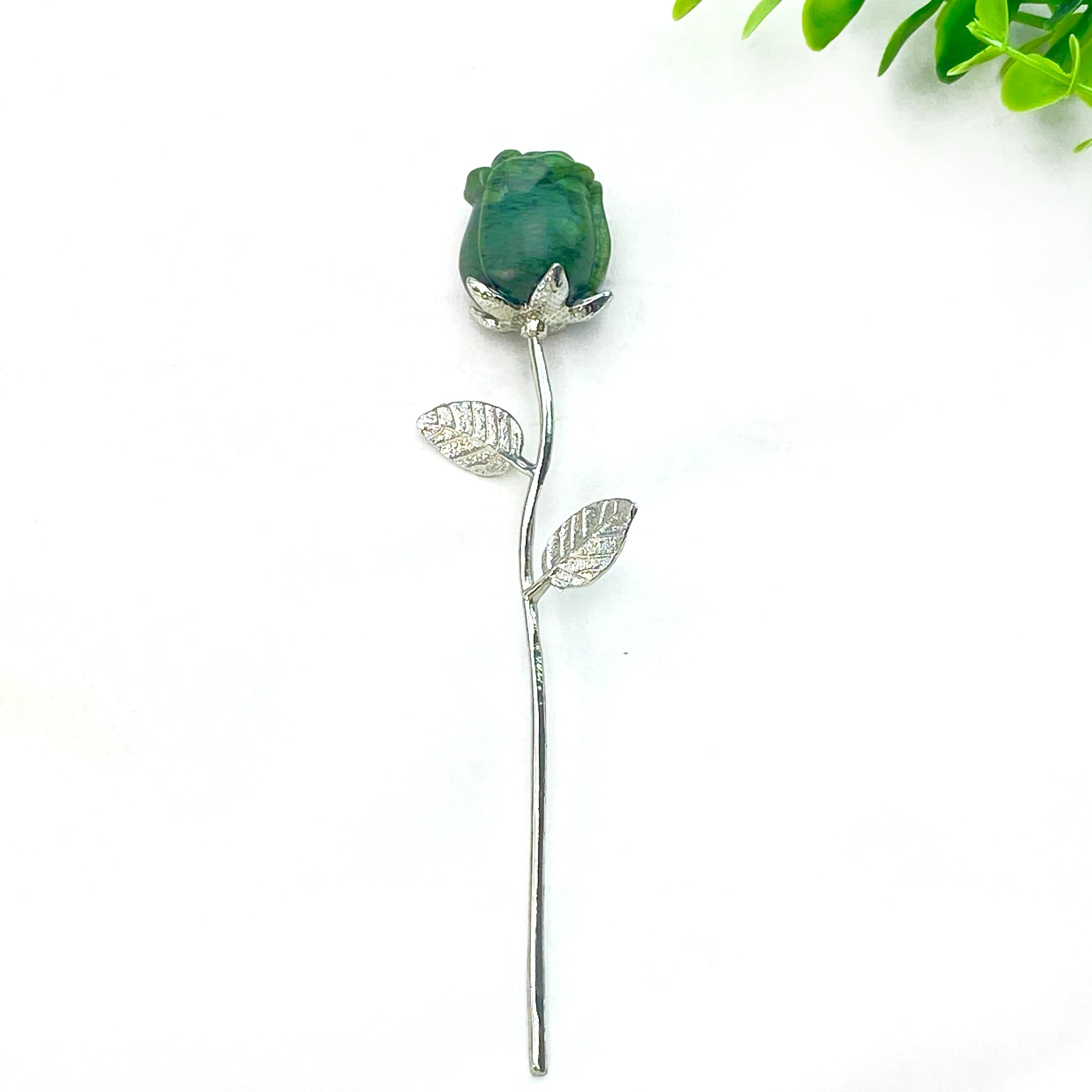 Crystal Carved Rose Flower — Natural Gemstone Rose Gift