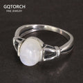 Natural Moonstone Ring | 925 Sterling Silver Bezel Setting