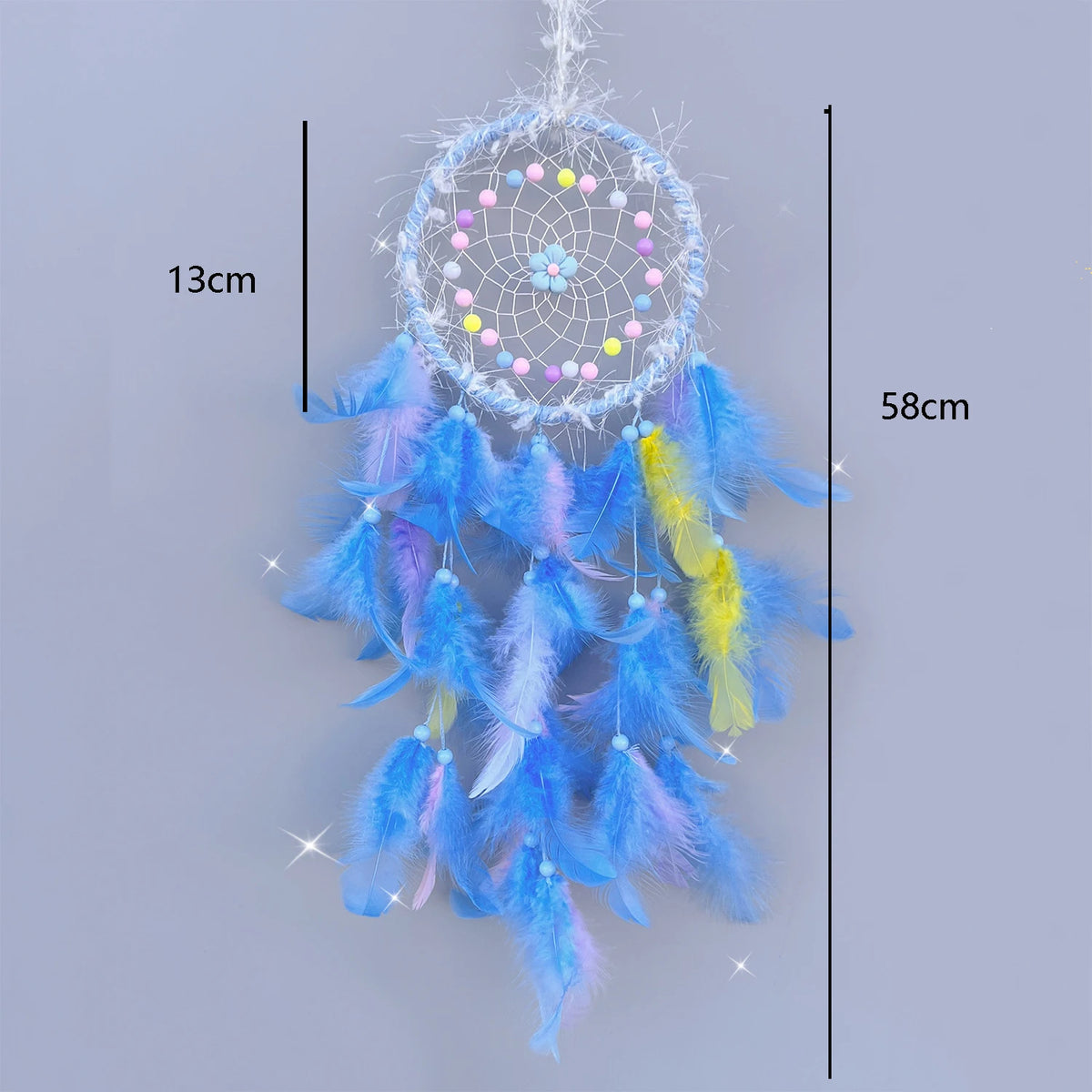 Indian Dream Catcher Wall Hanging | Feather & Bead Boho Wall Decor