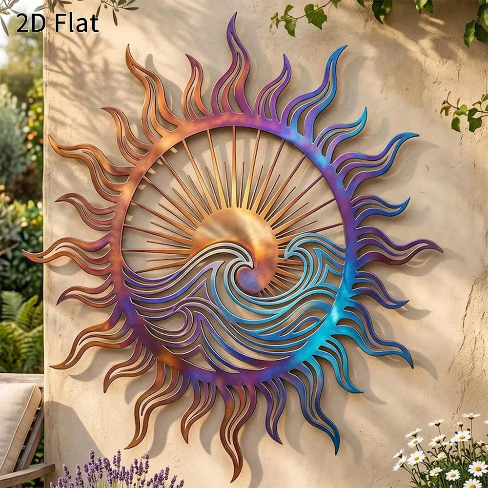 Sun & Ocean Waves Metal Wall Art