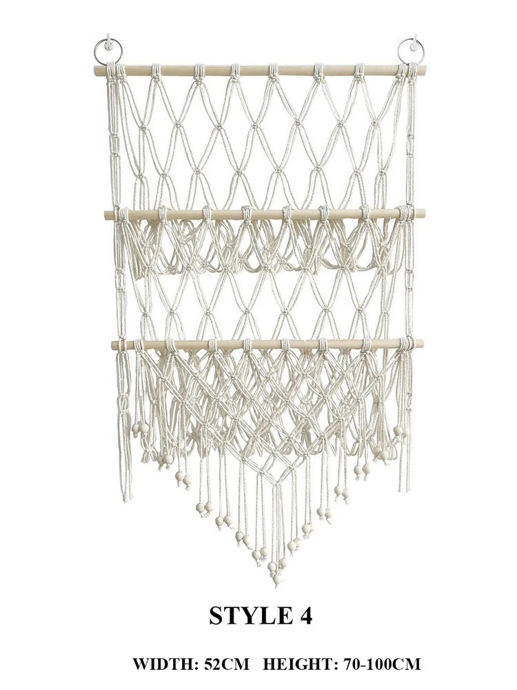 Boho Handwoven Storage Hammock | Wall-Mounted Stuffed Animal & Toy Organizer