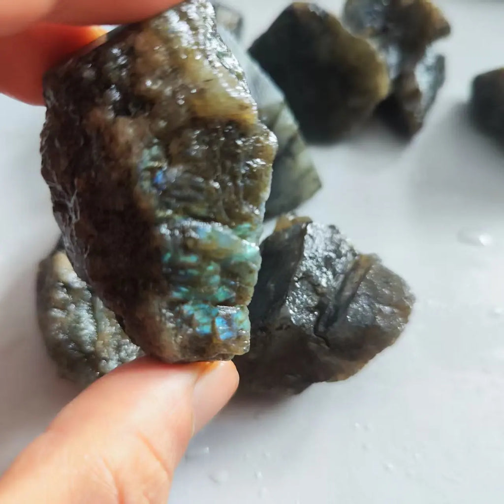 Natural Raw Labradorite Stone Reiki Healing Crystal