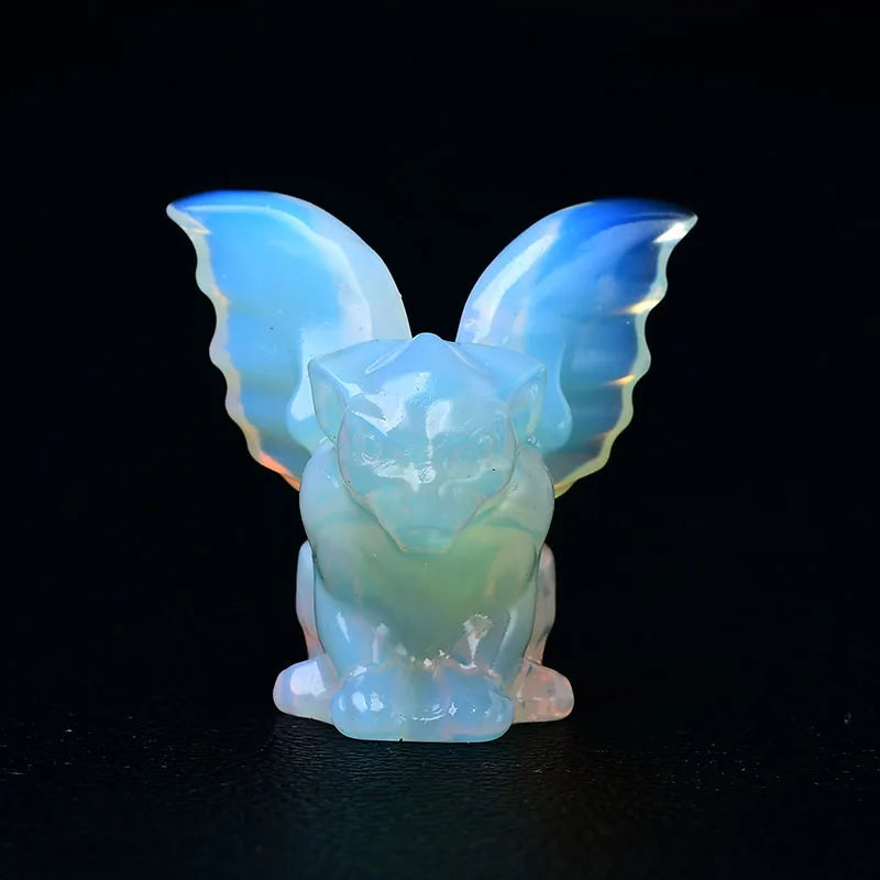 Natural Stone Crystal Gargoyle Figurine