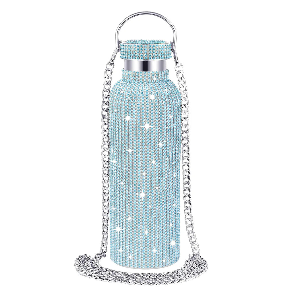 Starlit Sip Embellished Insulated Water Bottle with Chain
