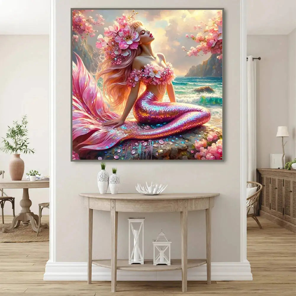 Mermaid Diamond Painting Kit | Full-Drill Round Diamonds