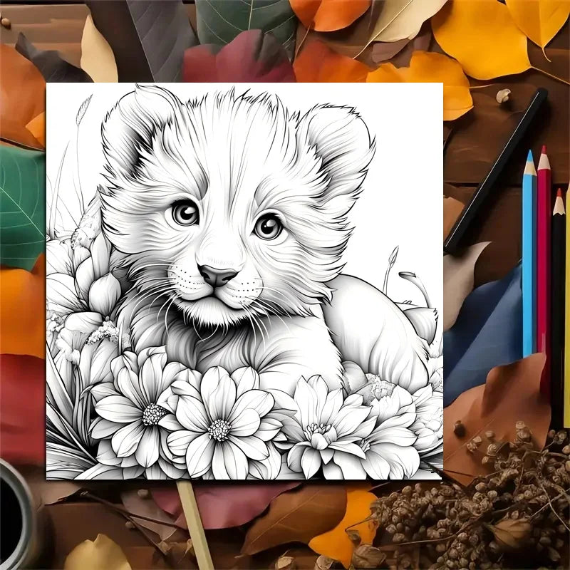 Cat Coloring Book for Adults & Kids – Thick Pages, Anti-Stress Art
