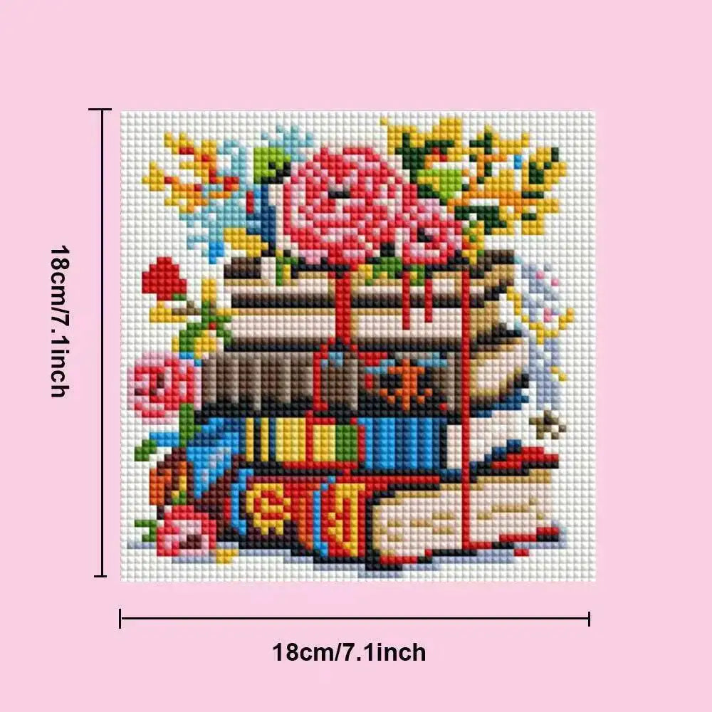 12-Piece Mini Diamond Painting Kit | Bookish Floral Set