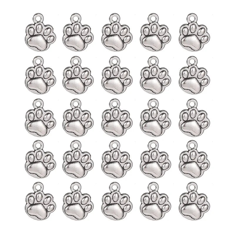 Bear Paw Charms – 20pcs Zinc Alloy Pendants for DIY Jewelry Making