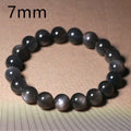 Natural Black Sunstone Bead Bracelet | Round Crystal Gemstone | 7mm–10mm