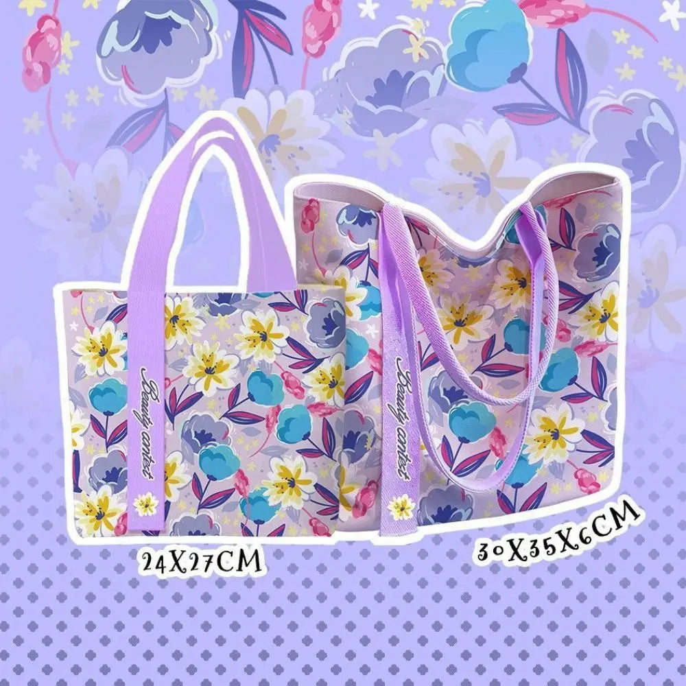 Floral Canvas Tote Bag | Large or Lunch-Bag Size