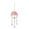 Rose Quartz Tree of Life Suncatcher | Boho Window Hanging