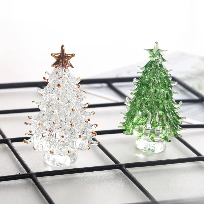 Crystal Mini Christmas Tree Figurine | Holiday Crystal Ornament & Decor