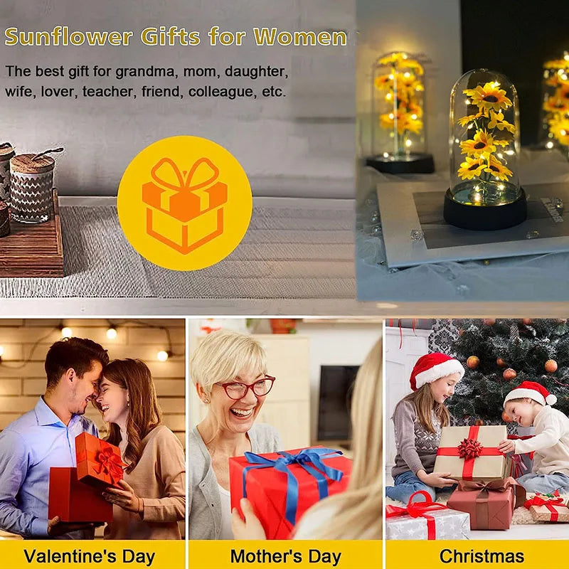 Golden Sunflower Eternal Flower Gift