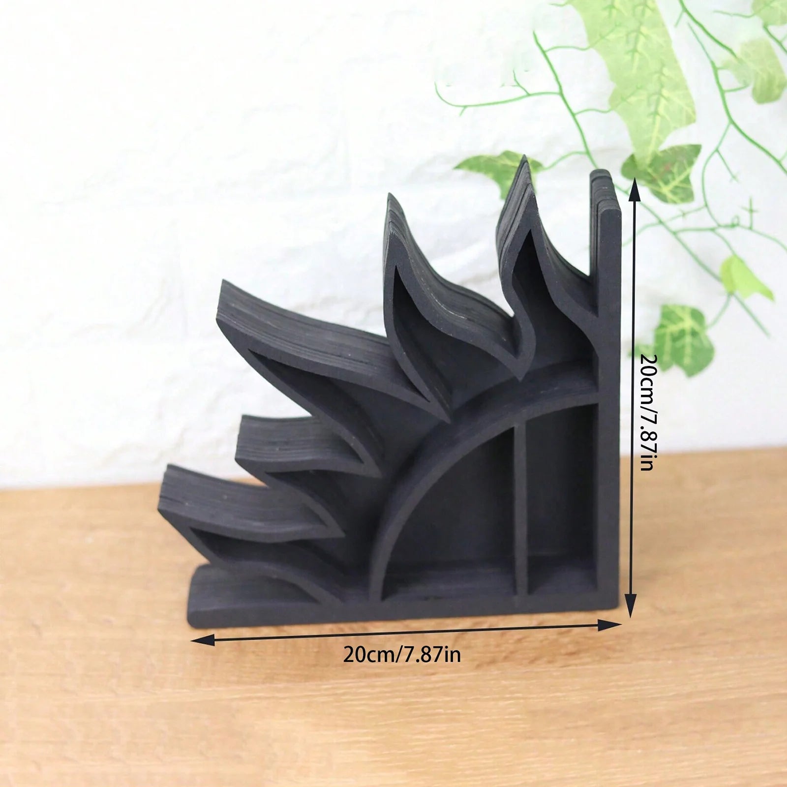 Crystal Sun & Moon Shelf Bookends — Decorative Wood & Crystal Book Holder