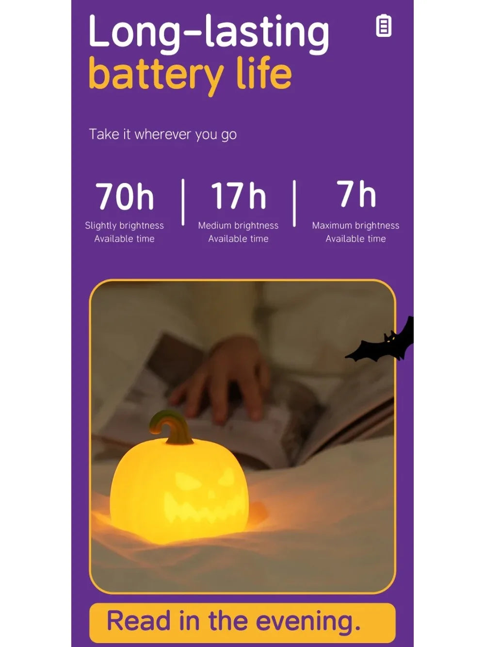 Pumpkin Night Light | Warm Glow & Spooky Personality