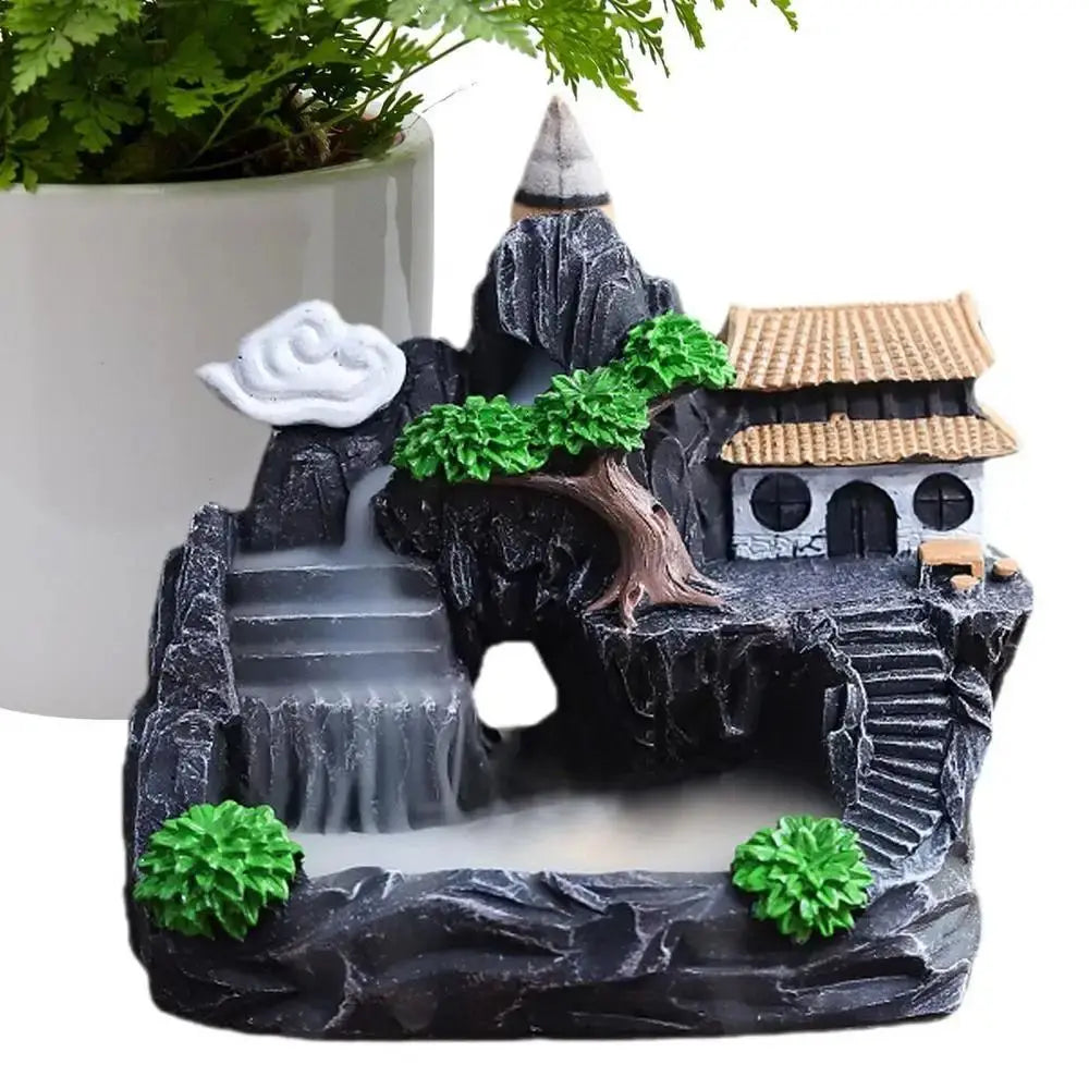 Waterfall Backflow Incense Burner – Resin Incense Holder for Home & Office