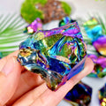Rainbow Angel Aura Obsidian Crystal Raw Stone