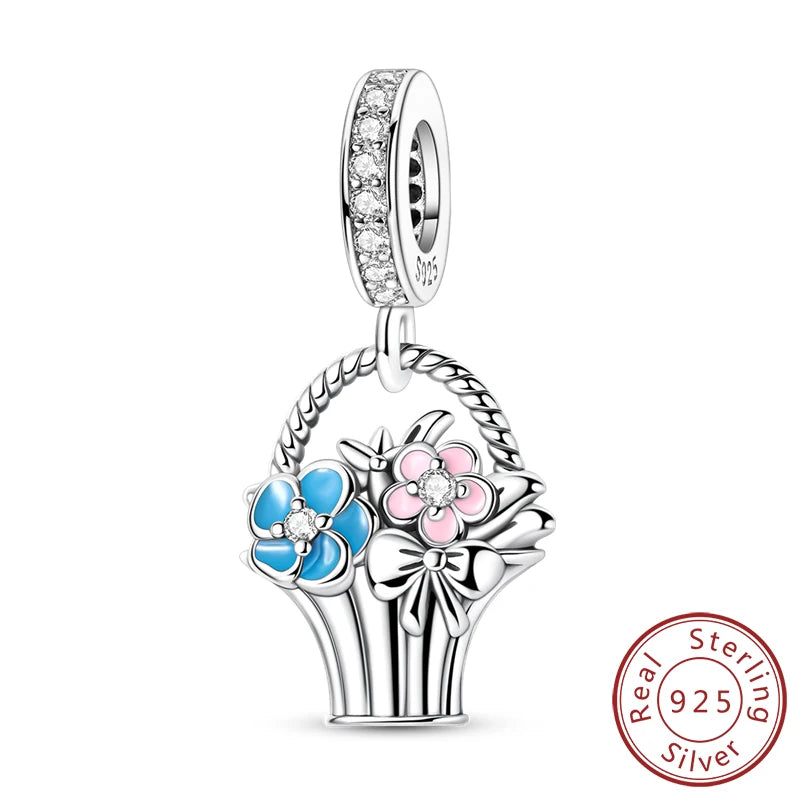 925 Silver Nature & Animal Charms – Butterfly, Floral & Woodland Pendants for Bracelets