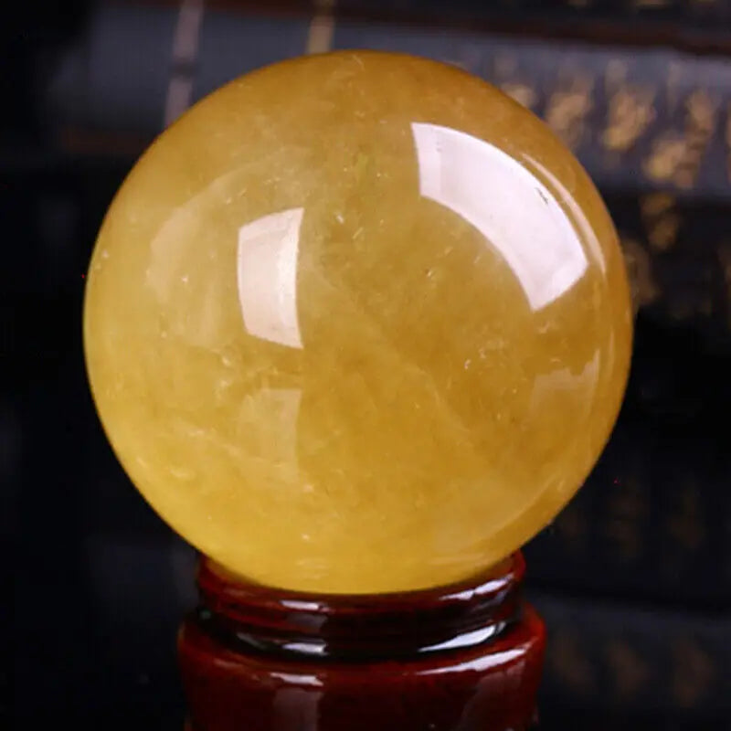 Natural Citrine Crystal Sphere | Abundance & Solar Plexus Healing Stone