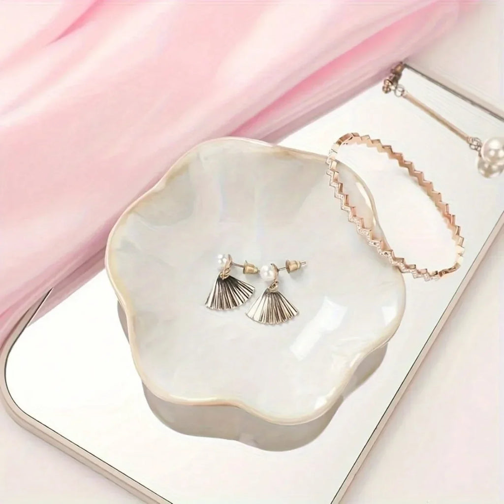Lotus Leaf Ceramic Jewelry Bowl | Boho Organizer