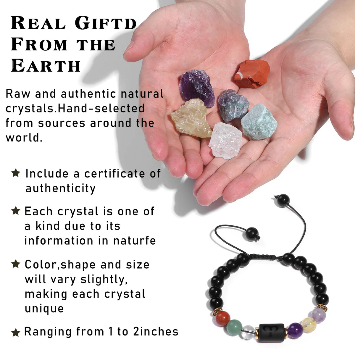 Zodiac Stone & Adjustable Bracelet Gift Box