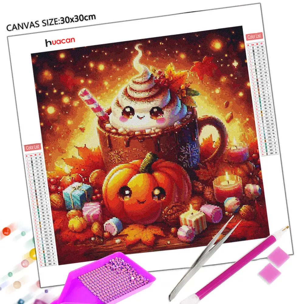 Pumpkin Cup Diamond Painting Kit | Autumn DIY