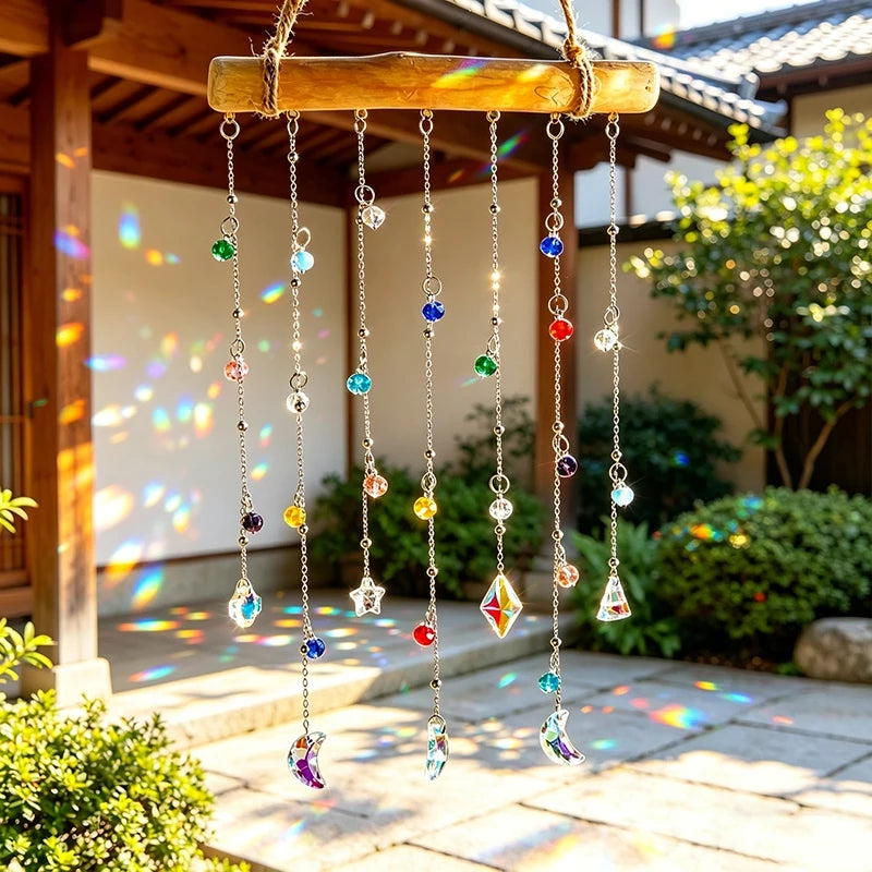 Handmade Crystal Wind Chime Suncatcher Pendant