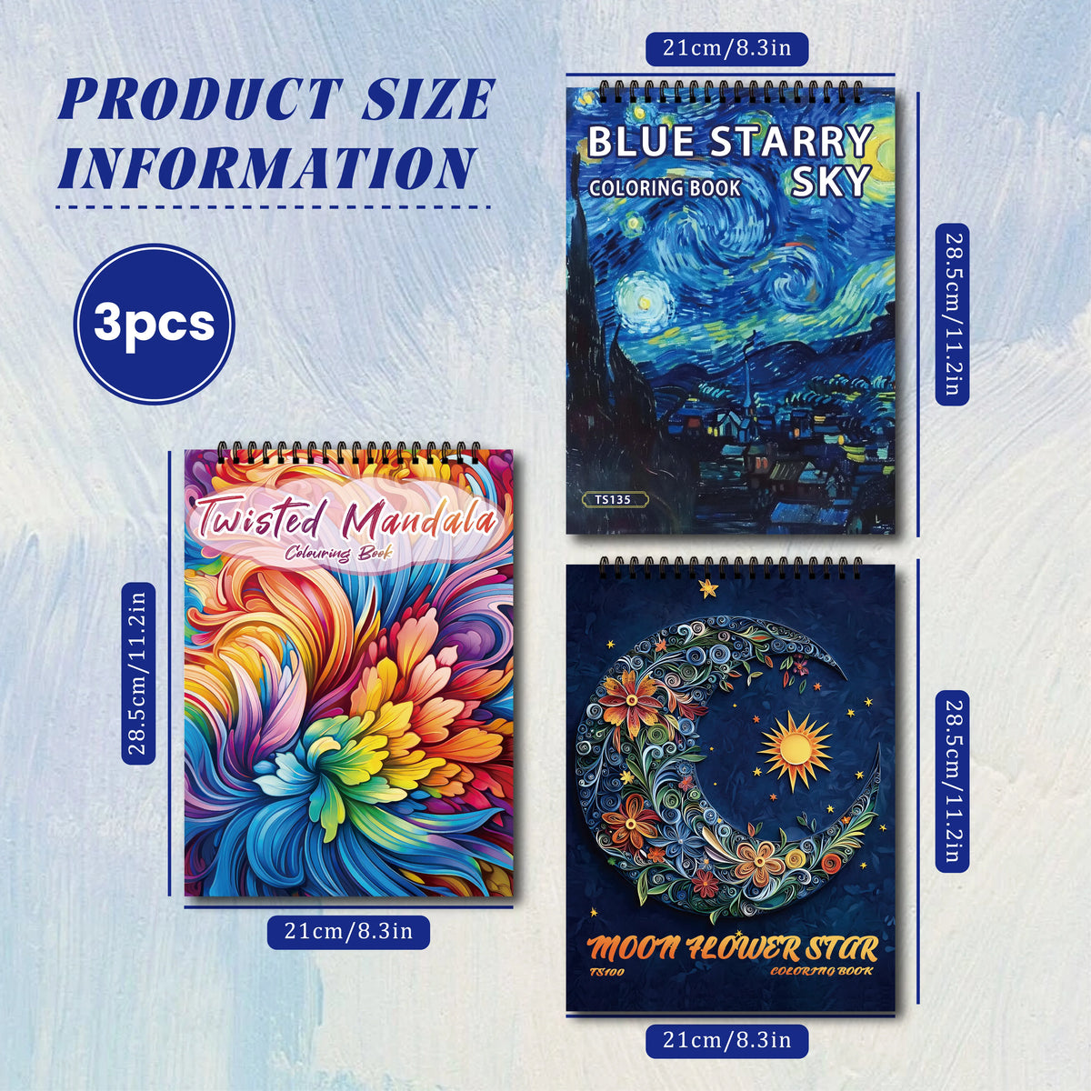 Healing Art Coloring Book Set – 3 Books, 90 Designs for Adults & Teens