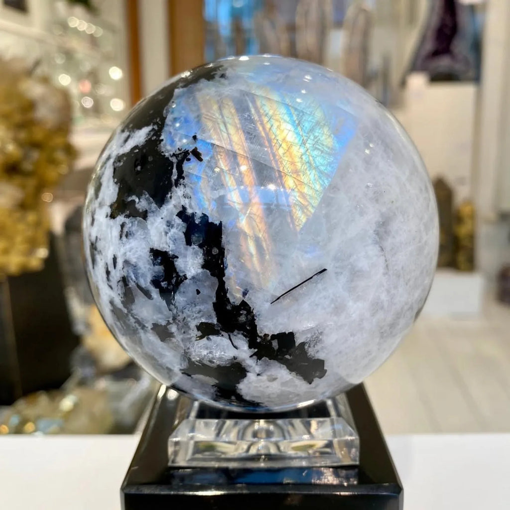 Natural Moonstone Crystal Sphere | Ethereal Glow · Intuition & Divine Feminine Energy