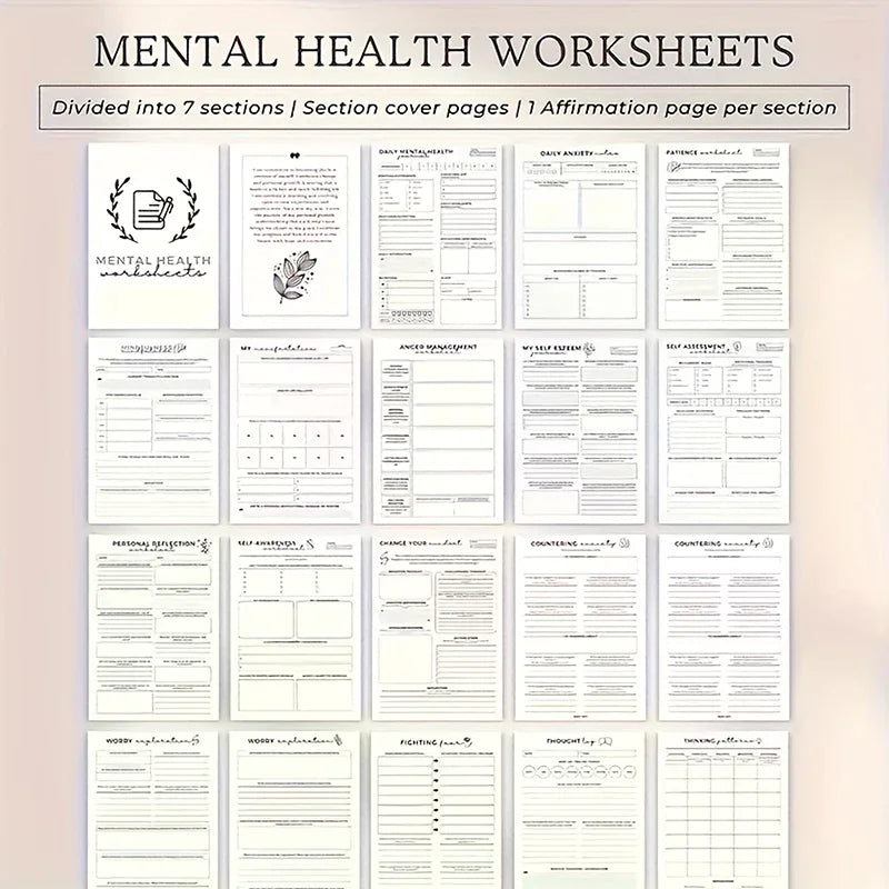 Mental Health & Anxiety Journal | Guided Mood Tracker & ADHD Planner