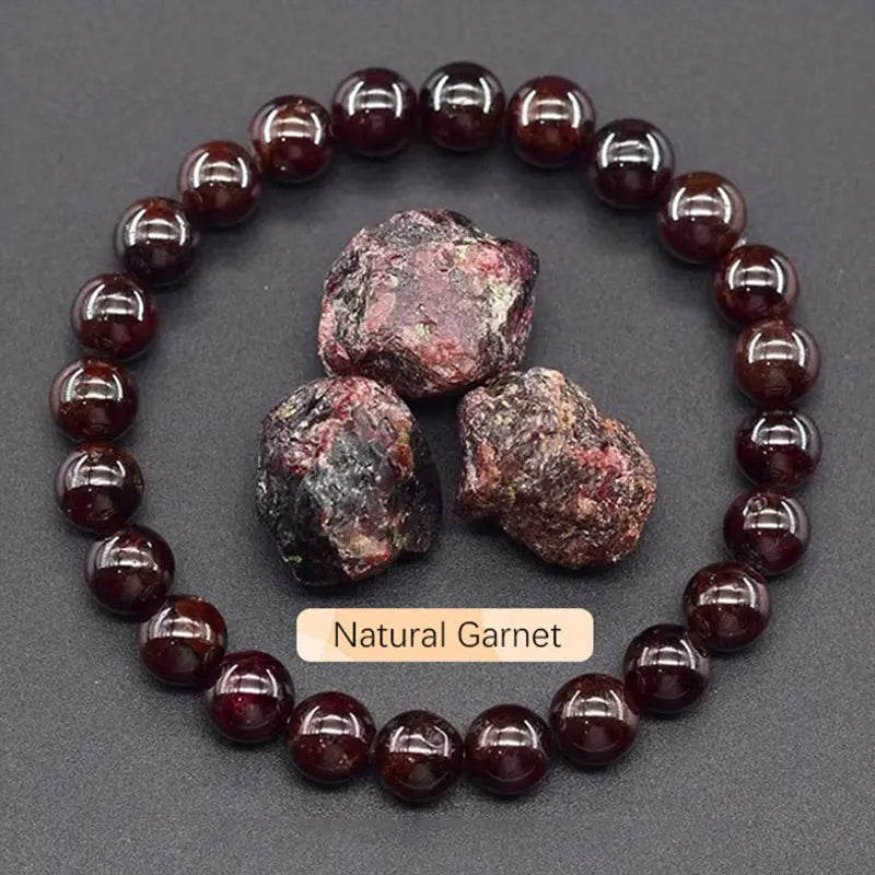 Natural Gemstone Beaded Bracelet — Healing Crystal Stretch Bracelet