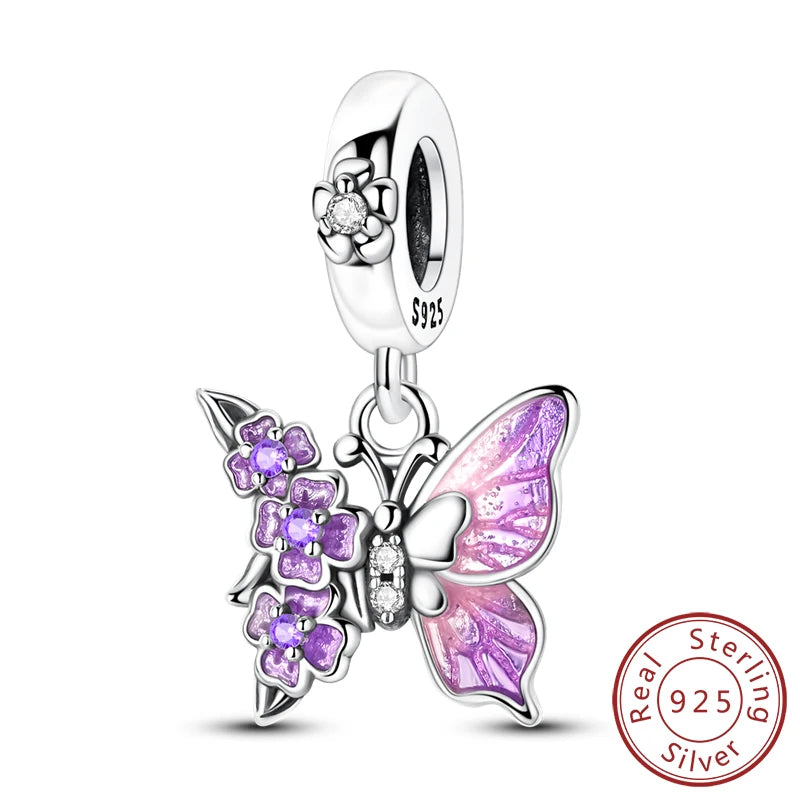 925 Silver Nature & Animal Charms – Butterfly, Floral & Woodland Pendants for Bracelets