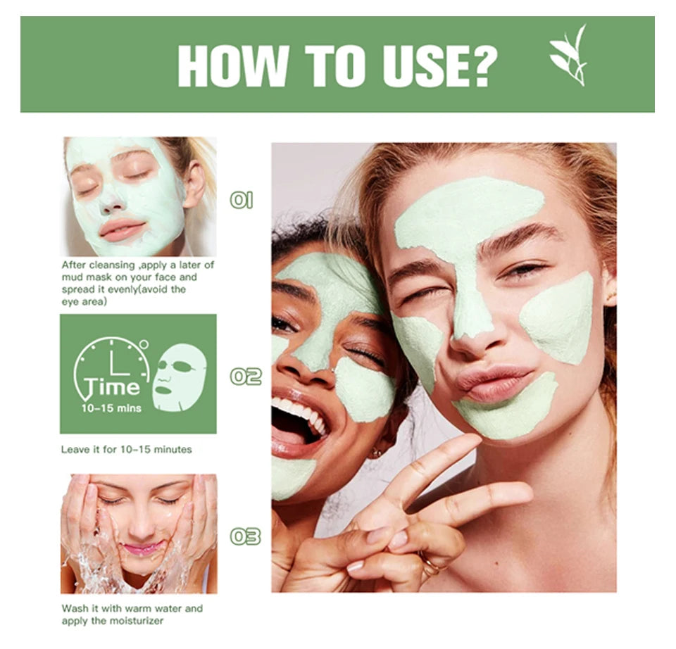 Green Tea Clay Mud Mask – 100g | Deep Cleansing & Pore Refining