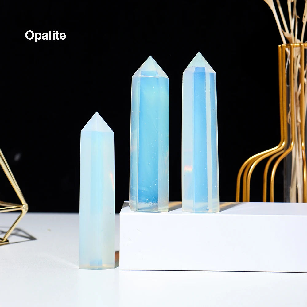 Natural Crystal Tower Wand — Choose Your Stone | Reiki Healing Point for Home Decor & Meditation