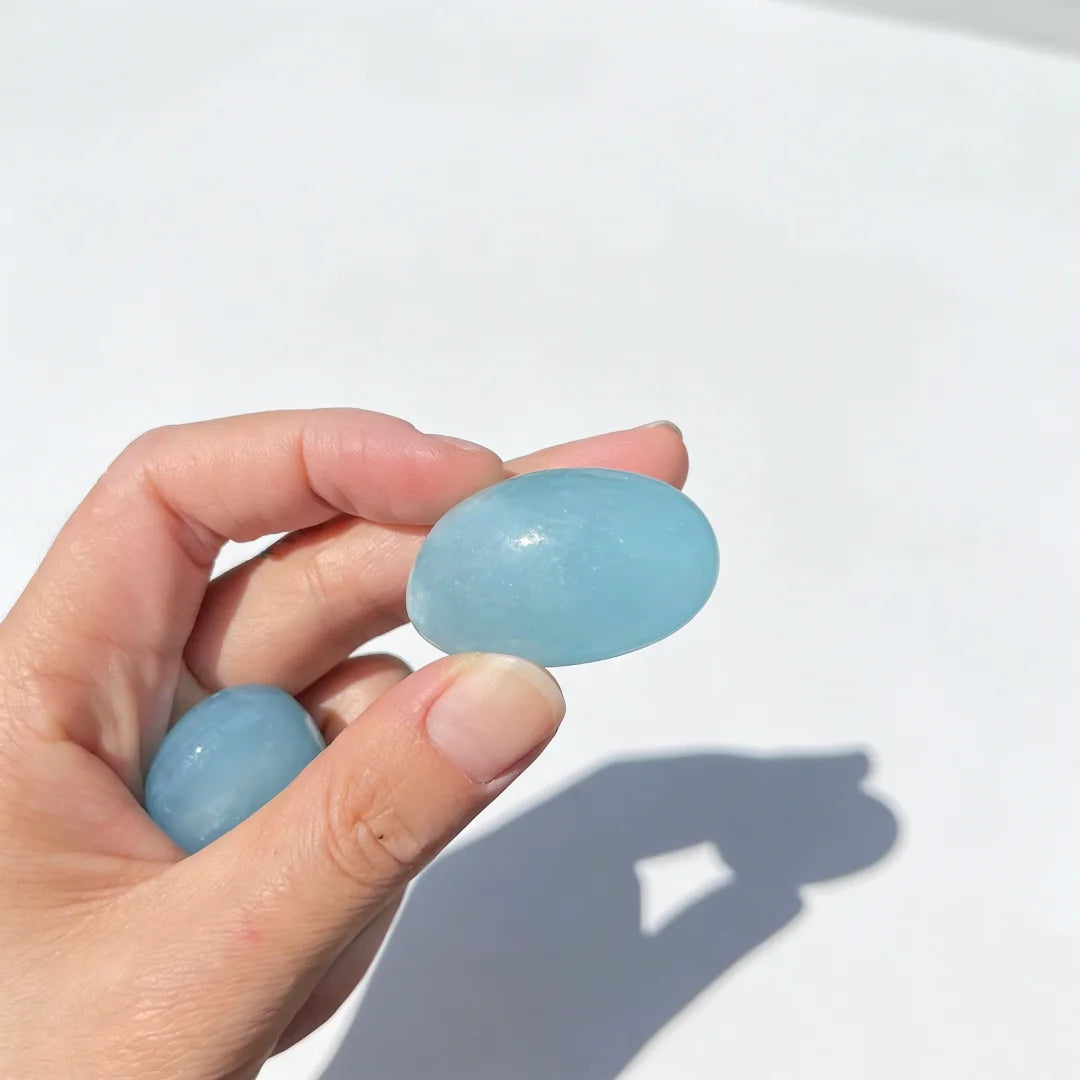 Natural Aquamarine Tumbled Crystals | Raw Healing Stone — Choose Your Size
