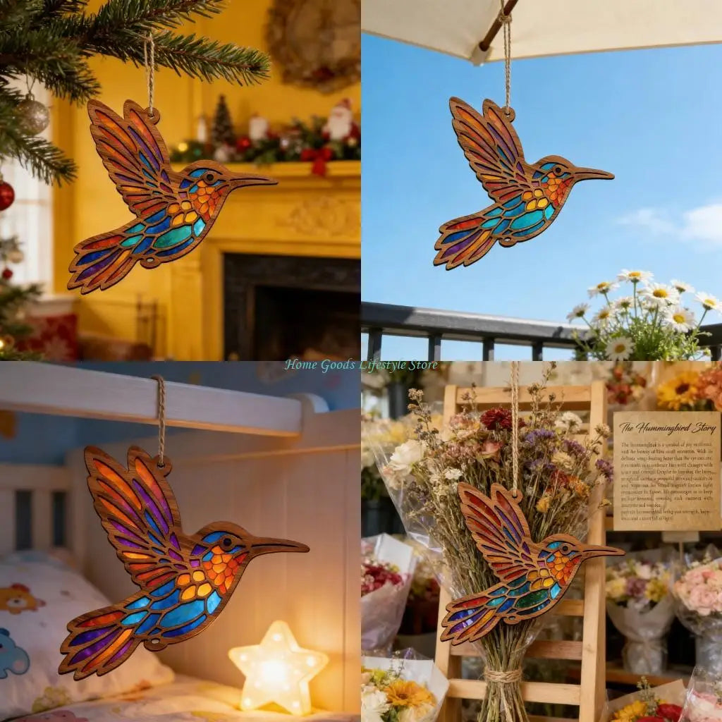 Hummingbird Stained Glass Suncatcher
