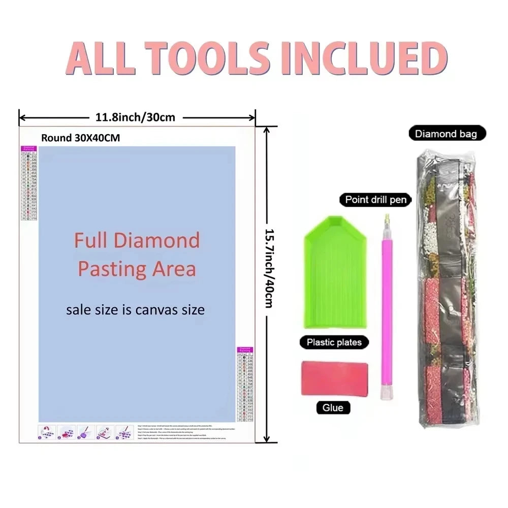Mountain Lake Diamond Painting Kit | Full Square or Round Drill