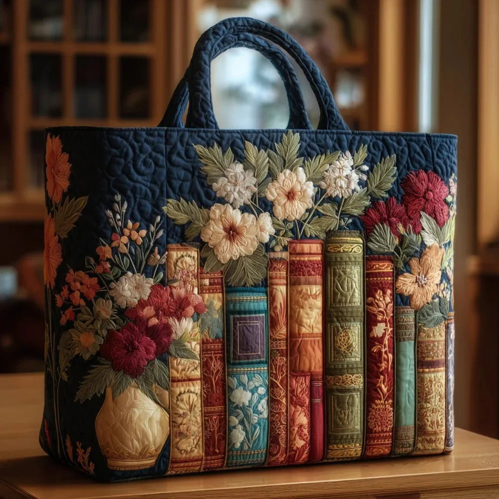 Cat & Floral Canvas Tote Bags | Reusable Shoulder Bags