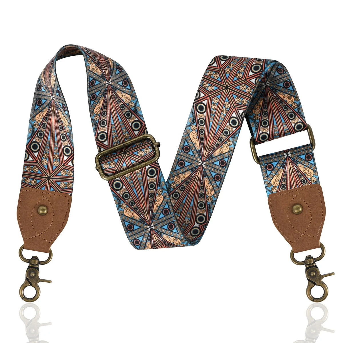 Boho Embroidered Wide Nylon Bag Strap