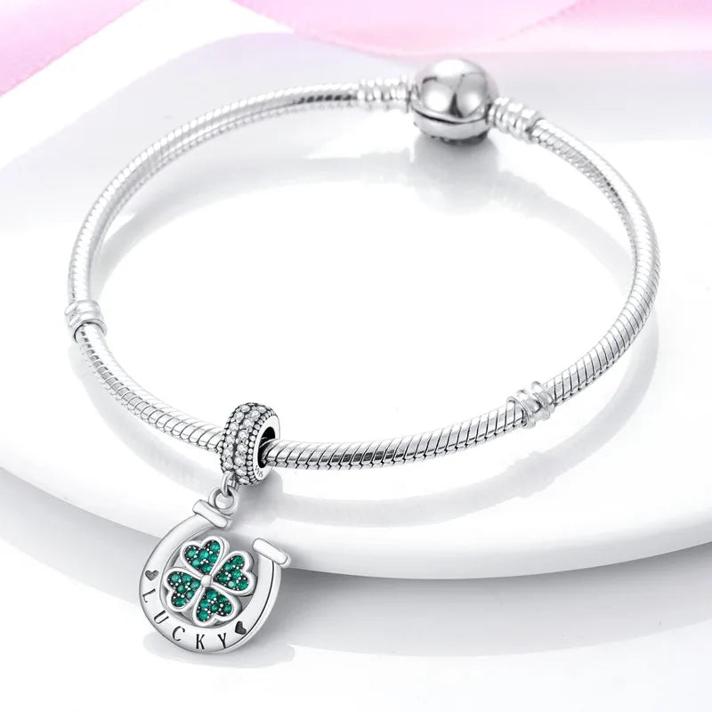 925 Sterling Silver Floral Charm Bead | Roses, Flowers & Lucky Clover for Bracelets & Necklaces