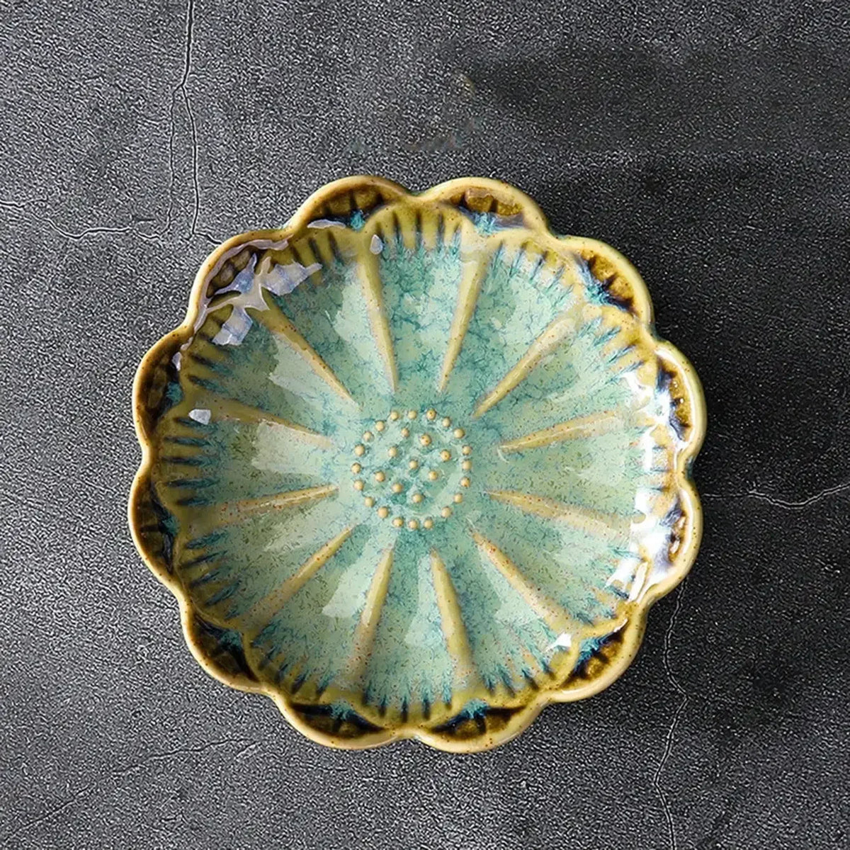 Lotus Leaf Ceramic Jewelry Bowl | Boho Organizer