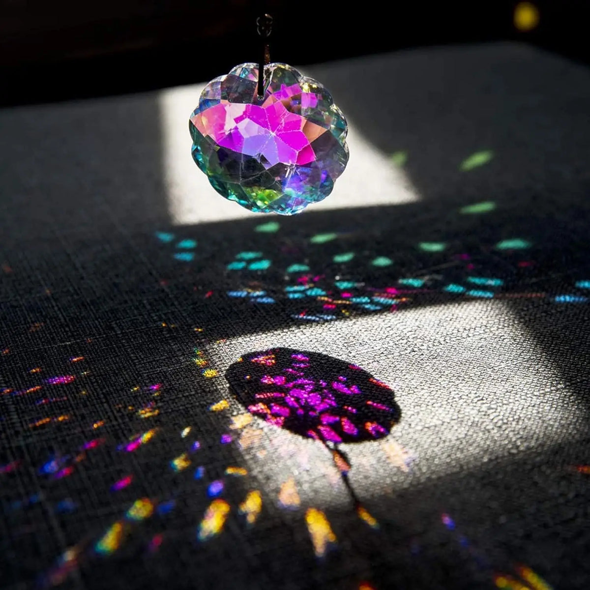 Rainbow Crystal Prism Suncatcher — Boho Window Hanging for Home Decor