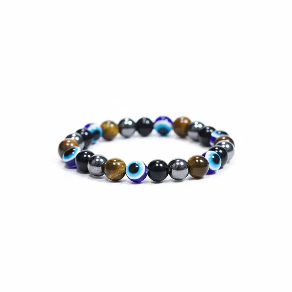 Money Intention & Blue Evil Eye Stretch Bracelet