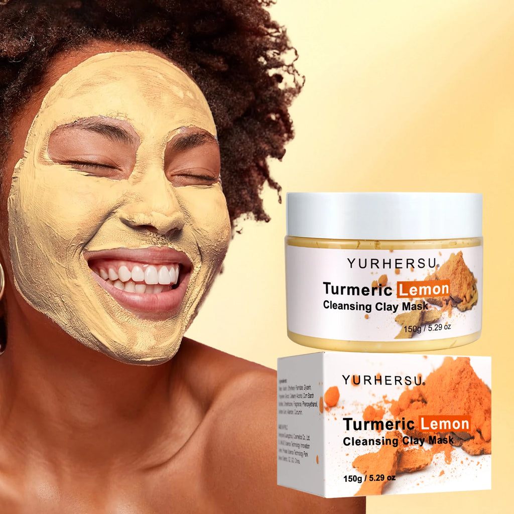Turmeric & Vitamin C Clay Mask – Deep Cleansing, Pore-Minimizing & Brightening