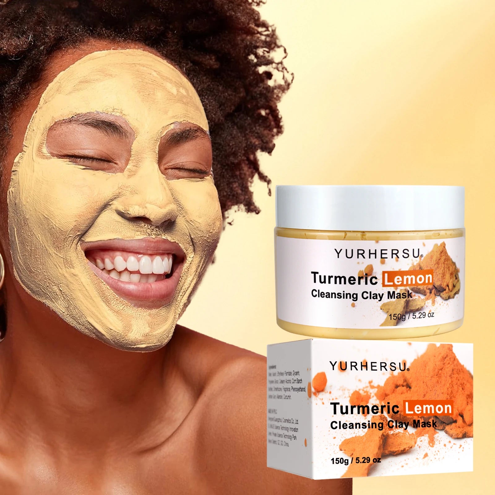 Turmeric & Vitamin C Clay Mask – Deep Cleansing, Pore-Minimizing & Brightening