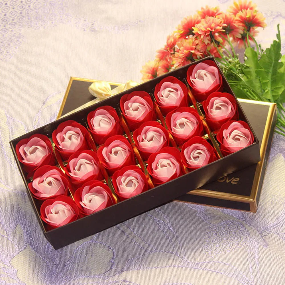 Rose Petal Soap Gift Box — 18 Scented Soaps