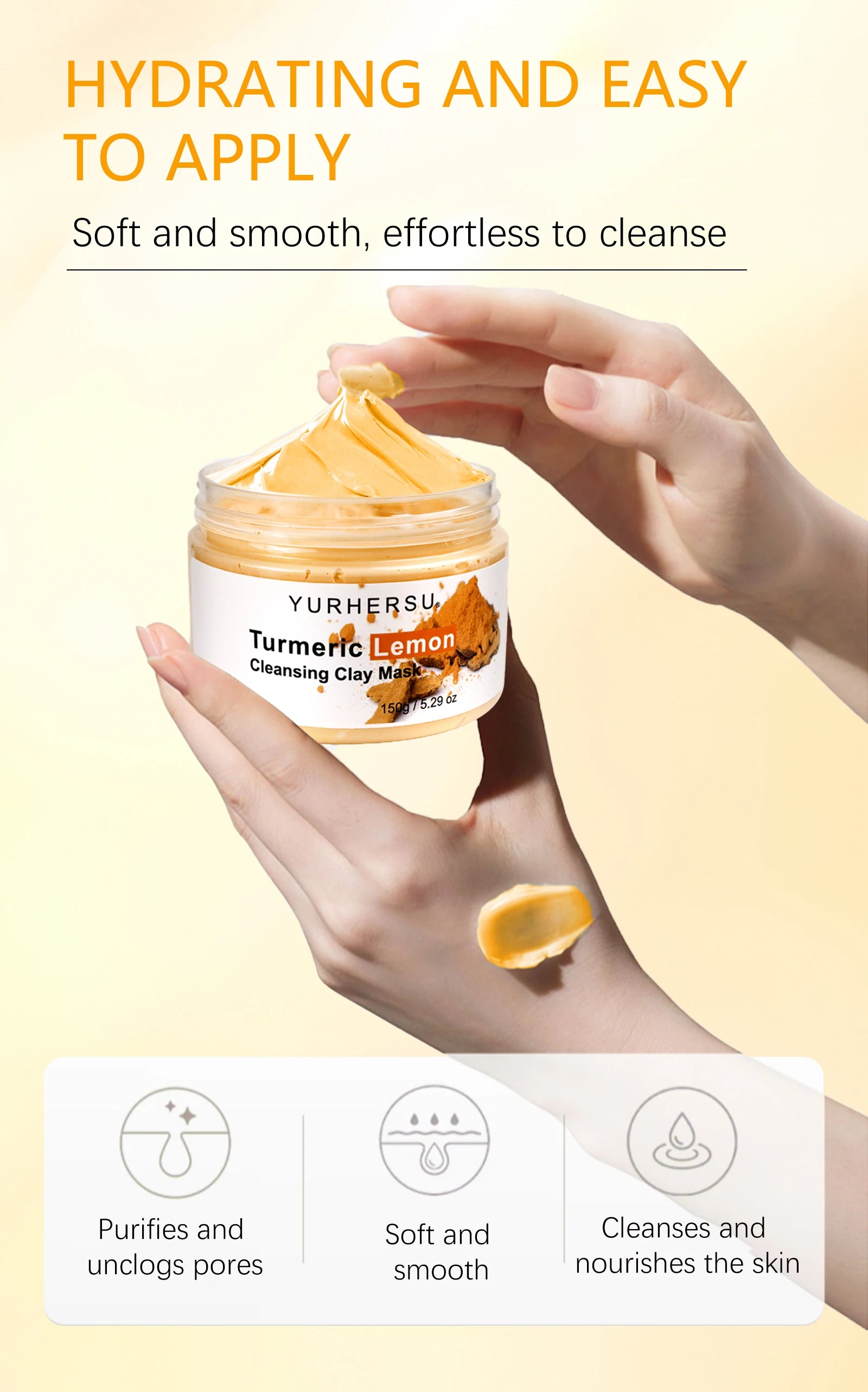 Turmeric & Vitamin C Clay Mask – Deep Cleansing, Pore-Minimizing & Brightening