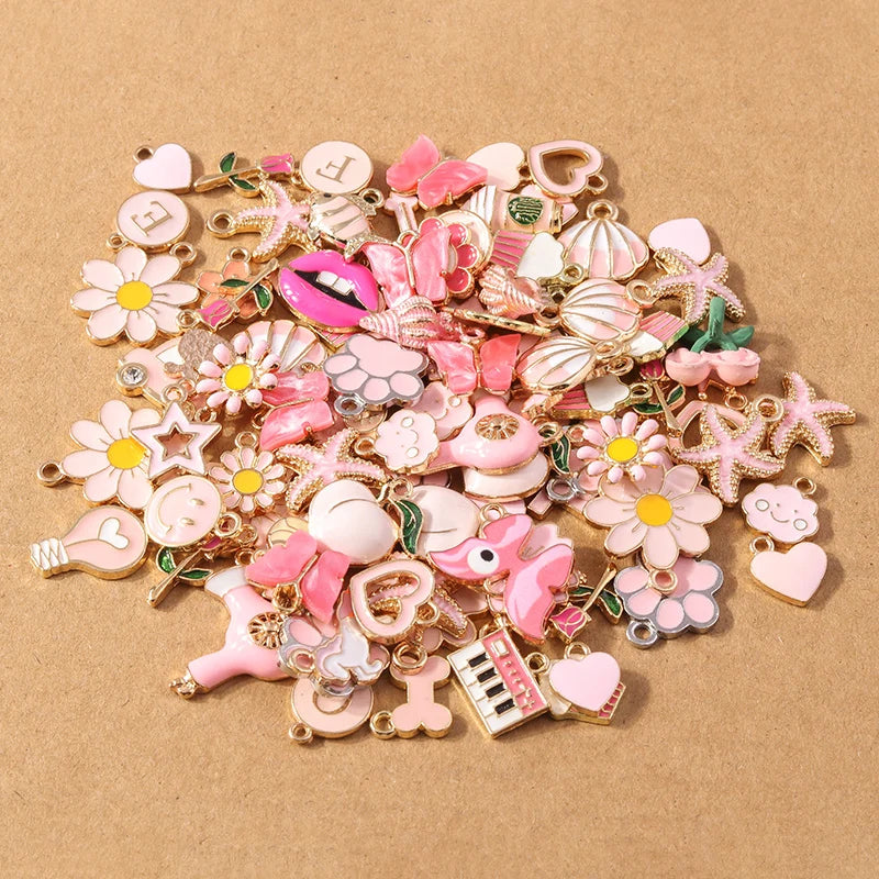 Enamel Charm Set for Jewelry Making | Bows, Bags & More (10 pcs)