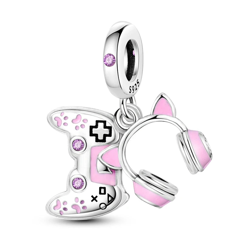 925 Sterling Silver Charm Holder Set – Bag Charm & Key Ring for DIY Jewelry